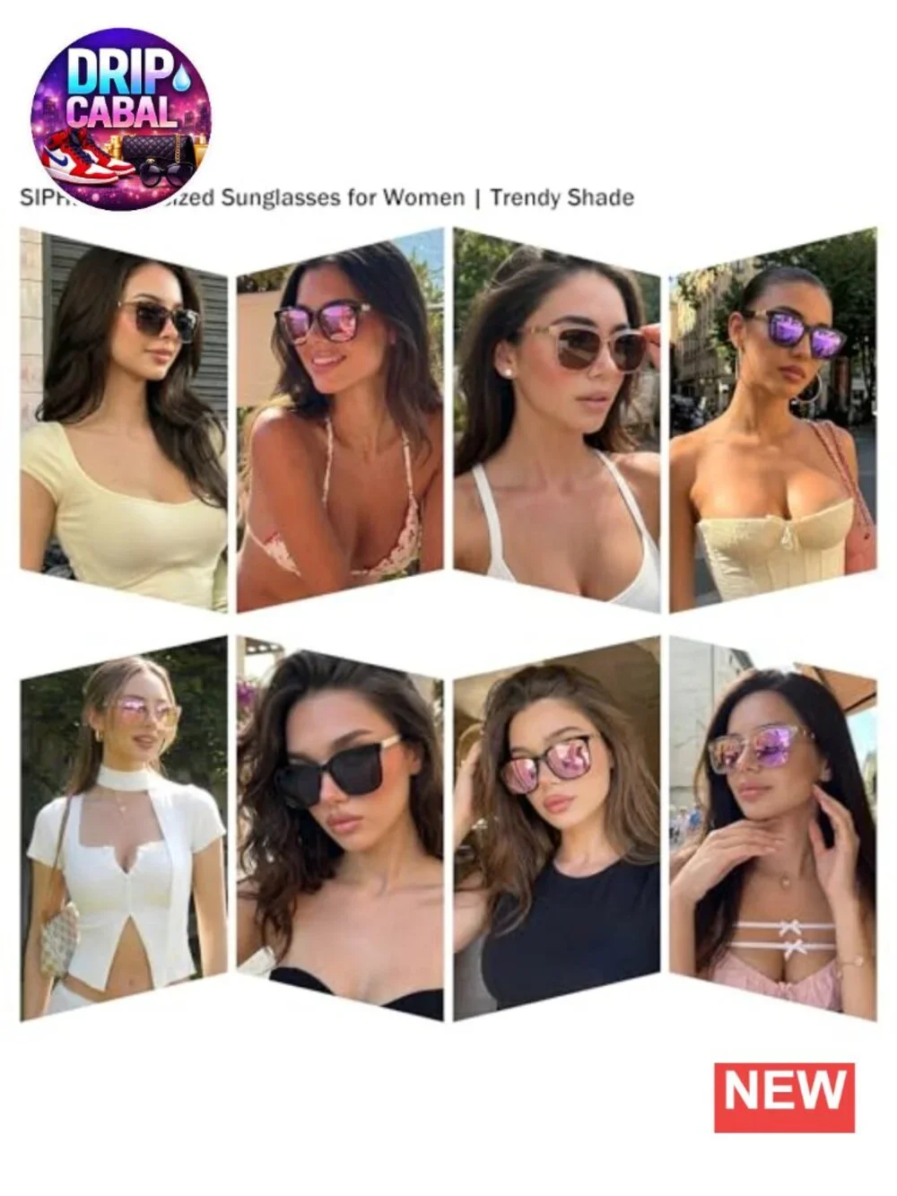 Women's Oversized Square Sunglasses UV400 Polarized Lightweight Metal Frame